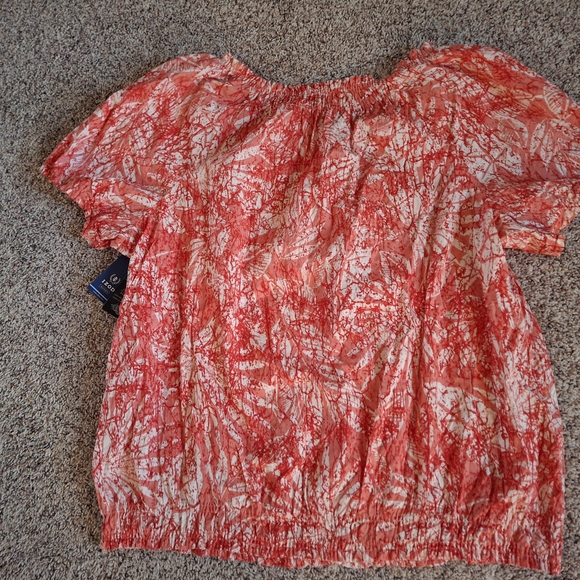 Izod Coral and White Abstract Blouse New With Tags Womens 2X - Picture 5 of 5